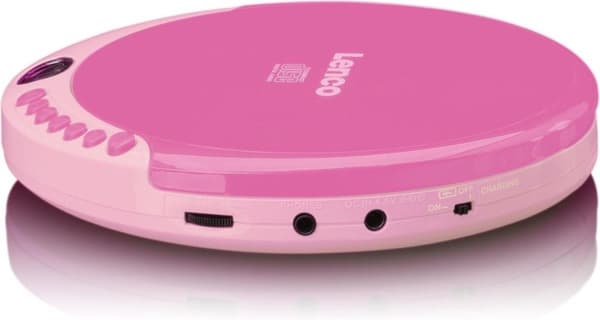 Lenco CD-011PK - Discman korkealaatuisilla korvatulpilla - Vaaleanpunainen