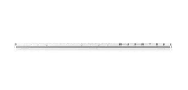 Keysonic 60395 Aluminium Trådlöst Bluetooth-tangentbord för Mac, Windows, Android, Tablet och PC, Uppladdningsbart batteri, Flerkanaligt, Silver/Vit
