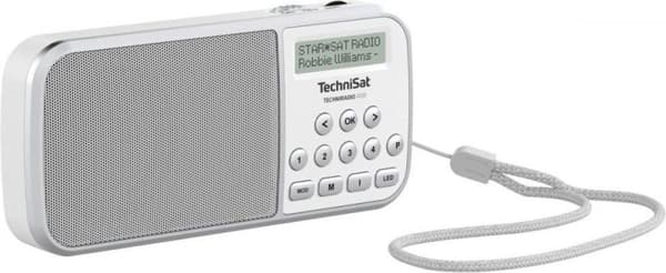 TechniSat Techniradio RDR taskuradio DAB+, FM AUX, USB-taskulamppu valkoinen