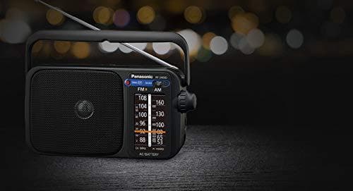 Panasonic RF-2400DEG-K bärbar radio med handtag, nät- eller batteridrift svart & VARTA Longlife Power AA Mignon LR6 batteri (pack med 10) alkaliskt ba