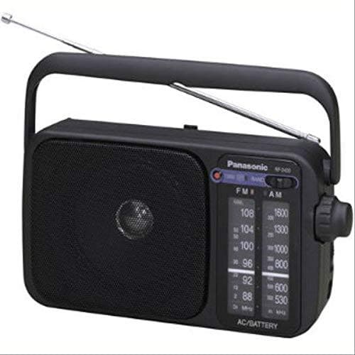 Panasonic RF-2400DEG-K bärbar radio med handtag, nät- eller batteridrift svart & VARTA Longlife Power AA Mignon LR6 batteri (pack med 10) alkaliskt ba