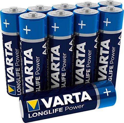 Panasonic RF-2400DEG-K bärbar radio med handtag, nät- eller batteridrift svart & VARTA Longlife Power AA Mignon LR6 batteri (pack med 10) alkaliskt ba