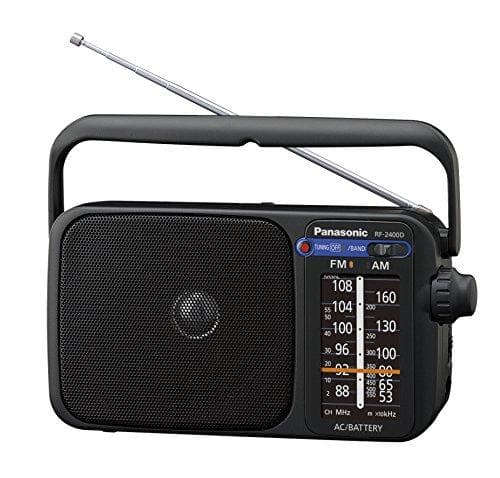 Panasonic RF-2400DEG-K bärbar radio med handtag, nät- eller batteridrift svart & VARTA Longlife Power AA Mignon LR6 batteri (pack med 10) alkaliskt ba