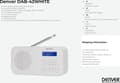 Miniatyrbillede 2 af 5: Denver DAB-42 / Bærbar DAB+ radio / FM-radio / LCD-skærm / Hovedtelefonlukning / Alarmfunktion / Hvid