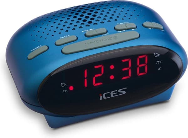 Ices ICR-210 Blue - Klockradio - Radio - Sleeptimer - FM-tuner