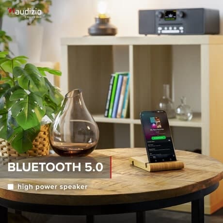 Audizio Neapel stereo DAB-radio med CD-spelare, Bluetooth, FM och internetradio - 60W - Svart