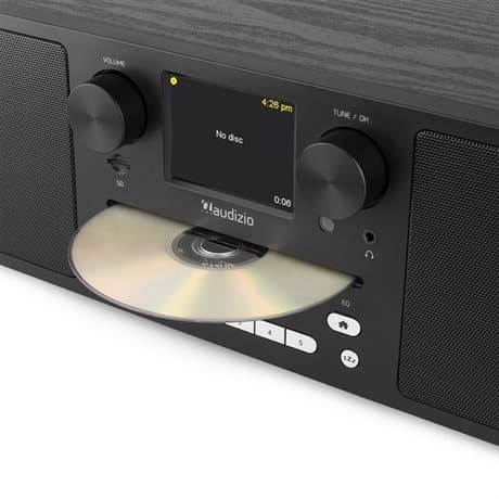 Audizio Neapel stereo DAB-radio med CD-spelare, Bluetooth, FM och internetradio - 60W - Svart