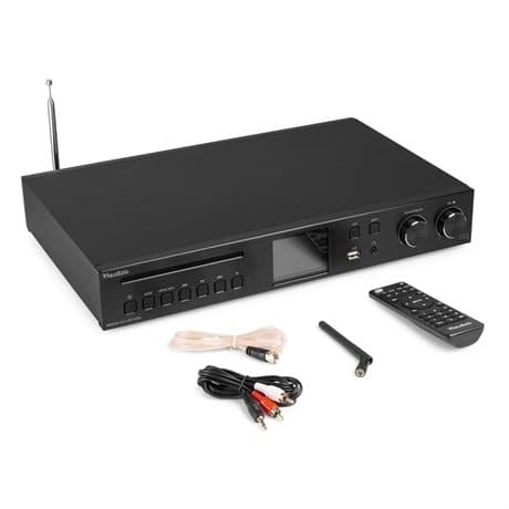Audizio Brescia DAB-radio och internetradio med Bluetooth, Spotify, CD, MP3 och 120W förstärkare - Svart