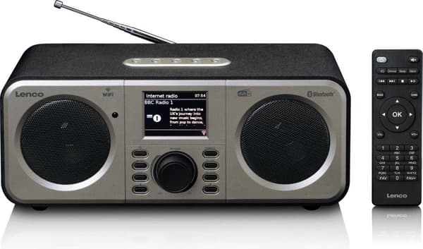 Lenco DIR-141BK - Internet-radio DAB+:lla ja Spotify Connectilla, musta