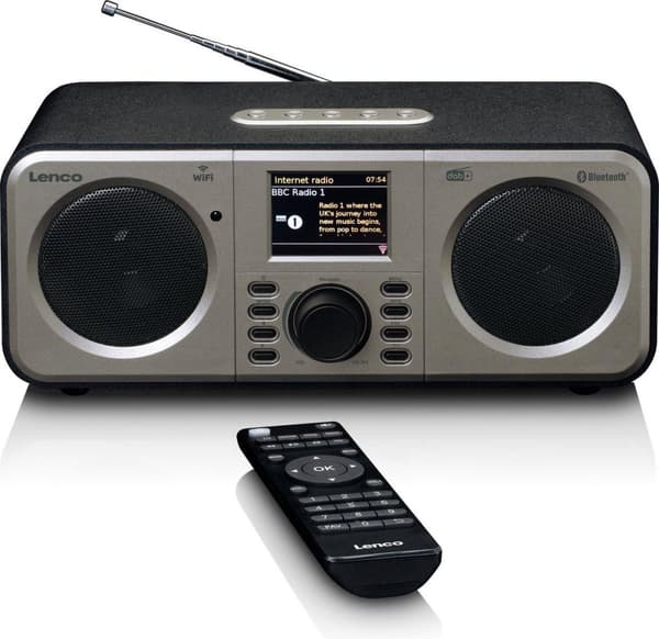 Lenco DIR-141BK - Internet-radio DAB+:lla ja Spotify Connectilla, musta