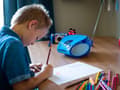 Miniatyrbillede 8 af 11: Lenco SCD-24 Kids - Radio CD-afspiller med AUX-udgang og klistermærkesæt - Blå