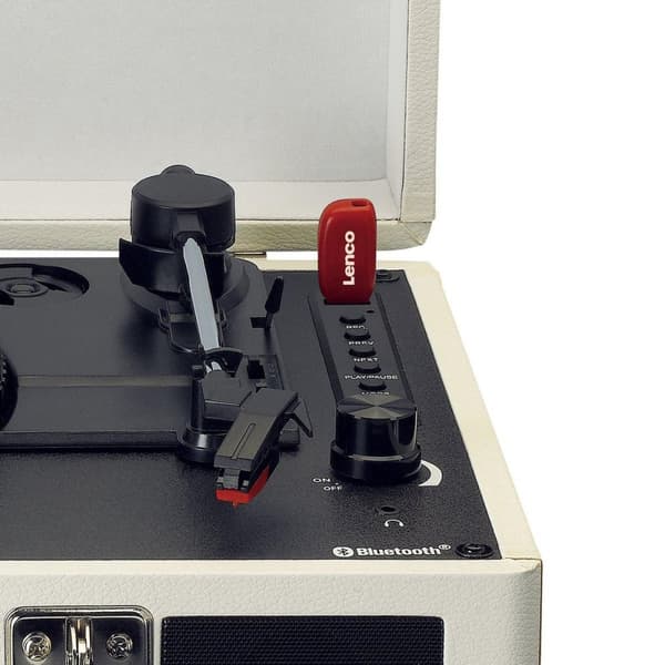 Classic Phono TT-115CR - Retro skivspelare med Bluetooth och 2 inbyggda högtalare - Kräm