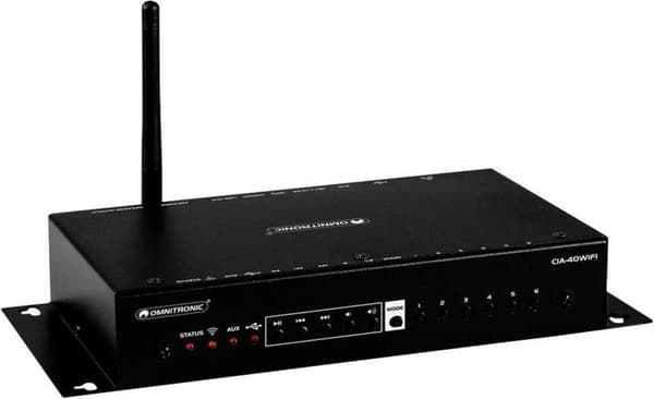 Omnitronic CIA-40WIFI 2.0 Stereoforstærker 2x25 W Sort AirPlay, DLNA, internetradio, USB, WiFi