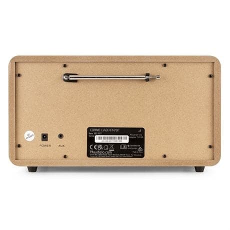 Audizio Corno retro DAB+ radio med Bluetooth - Bärbar stereoradio med larm - 60W Peak effekt - Grå