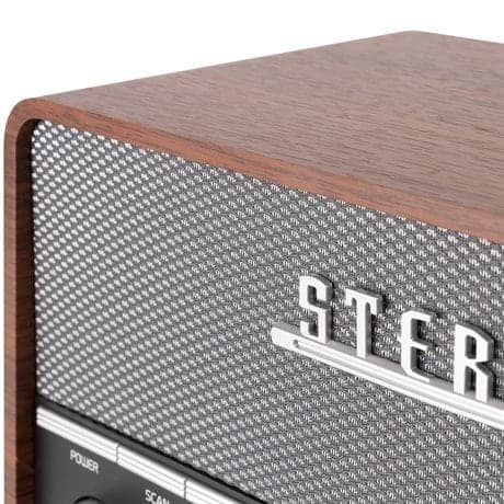 Audizio Corno retro DAB+ radio med Bluetooth - Bärbar stereoradio med larm - 60W Peak effekt - Grå
