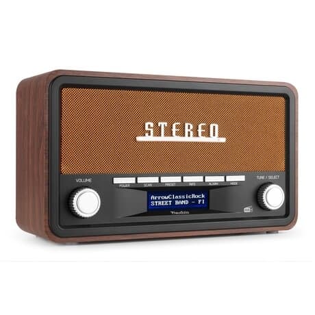 Audizio Foggia retro DAB+ radio med Bluetooth - Bärbar stereoradio med larm - 50W Peak effekt