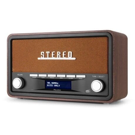 Audizio Foggia retro DAB+ radio med Bluetooth - Bärbar stereoradio med larm - 50W Peak effekt