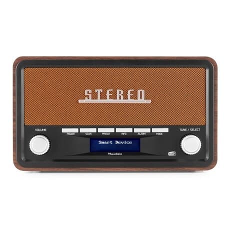 Audizio Foggia retro DAB+ radio med Bluetooth - Bärbar stereoradio med larm - 50W Peak effekt
