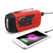 Vevradio med Solceller, Ficklampa och Powerbank