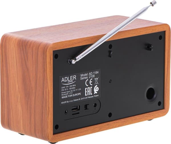 Adler AD 1184 radio kannettava digitaalinen musta, puu
