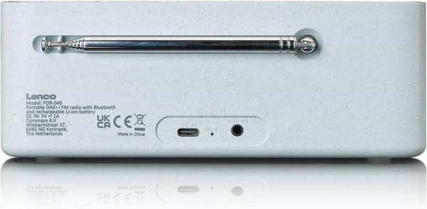 Lenco PDR-046 - Kannettava DAB-radio - 6 wattia - valkoinen, bambu (A004884)