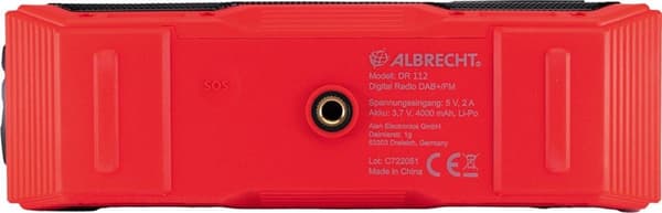 Albrecht DR 112 DAB+ ulkokampiradio FM, SOS, taskulamppu, aurinko, virtapankki (27911)