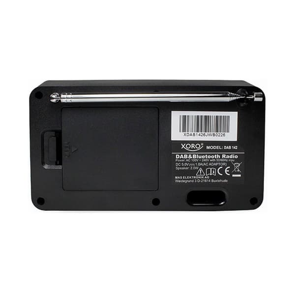 Xoro DAB 142 - Bærbar - Digital - DAB,DAB+,FM - 3 W - 6,1 cm (2,4") - 3,5 mm (XOR400907)