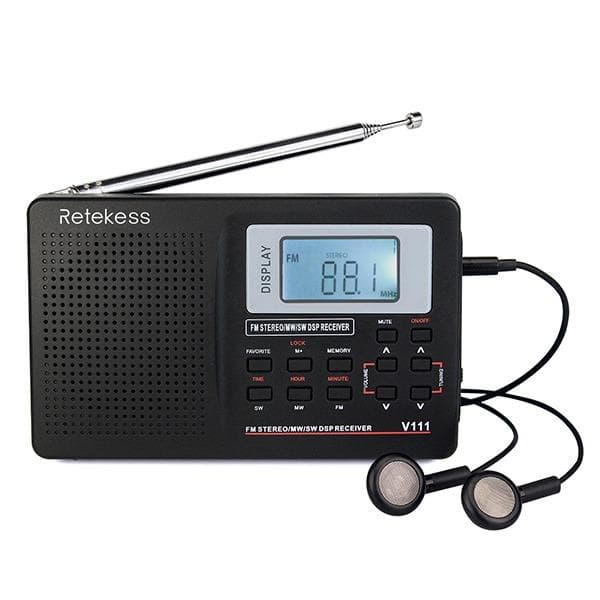 bärbar multifunktions radio med bakgrundsbelyst skärm, DSP FM, full band, högkänslighet, högt och tydligt, insomningstimer