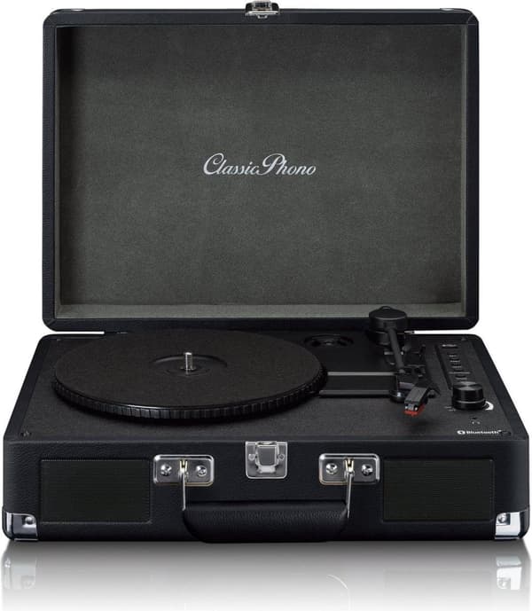 Klassinen Phono TT-115BK - Retrolevysoitin Bluetoothilla ja 2 sisäänrakennetulla kaiuttimella - Musta