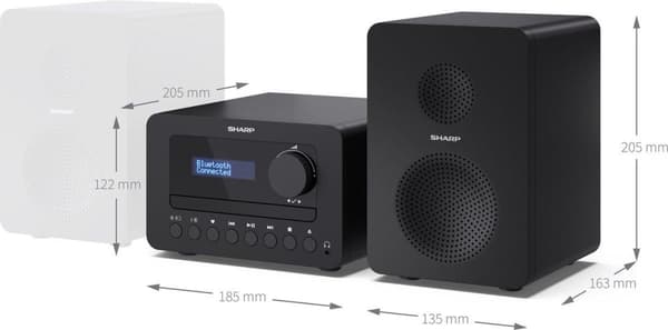 Sharp TOKYO DAB+ HI-FI Micro System Home Audio Micro System 40 W Sort (XL-B520DBK)