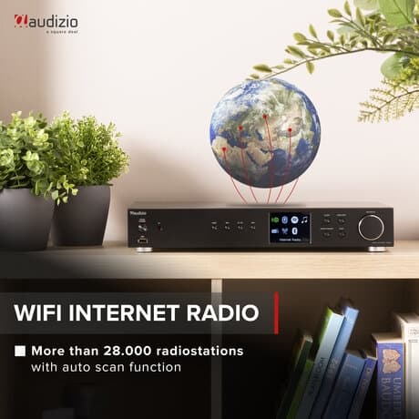 Audizio Adria DAB-tuner - DAB-radio och internetradio med Bluetooth och Spotify Connect - Svart