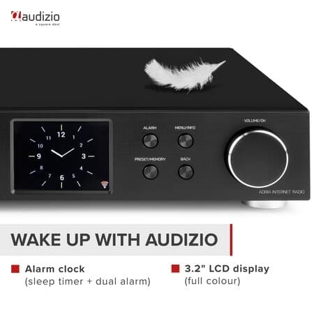Audizio Adria DAB-tuner - DAB-radio och internetradio med Bluetooth och Spotify Connect - Svart