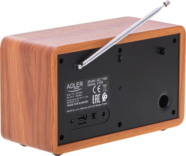 Adler AD 1184 Retro DAB+, RDS og FM radio fjernbetjening Bluetooth LCD display