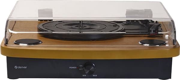 Denver Record Player Dual Bluetooth - Inbyggda högtalare - USB - Retro - Trä - VPL230LW