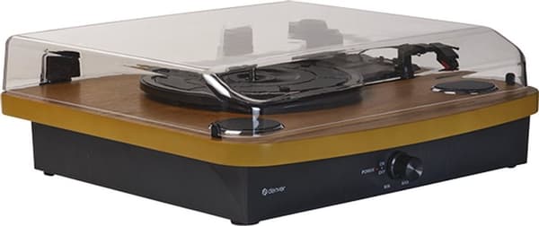 Denver Record Player Dual Bluetooth - Inbyggda högtalare - USB - Retro - Trä - VPL230LW