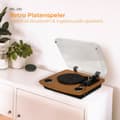 Miniatyrbild 2 av 7: Denver Record Player Dual Bluetooth - Inbyggda högtalare - USB - Retro - Trä - VPL230LW