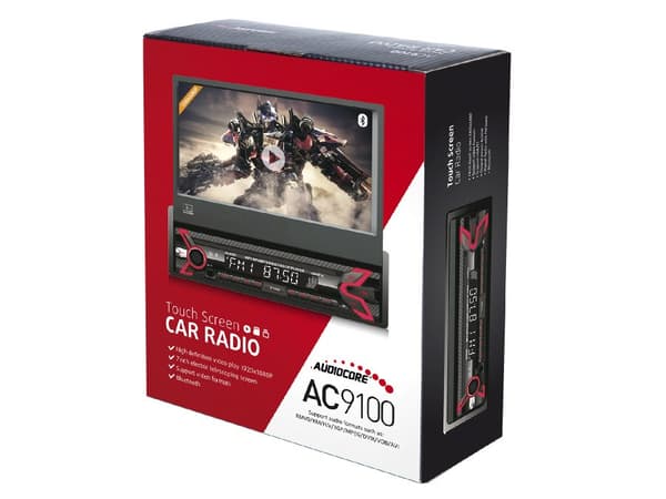 Audiocore AC9100 radio Car Digital Sort, Rød