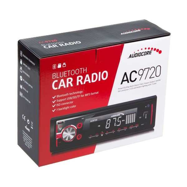Radio Audiocore AC9720 B MP3 / WMA / USB / RDS / SD ISO Bluetooth Multicolor, APT-X tekniikka