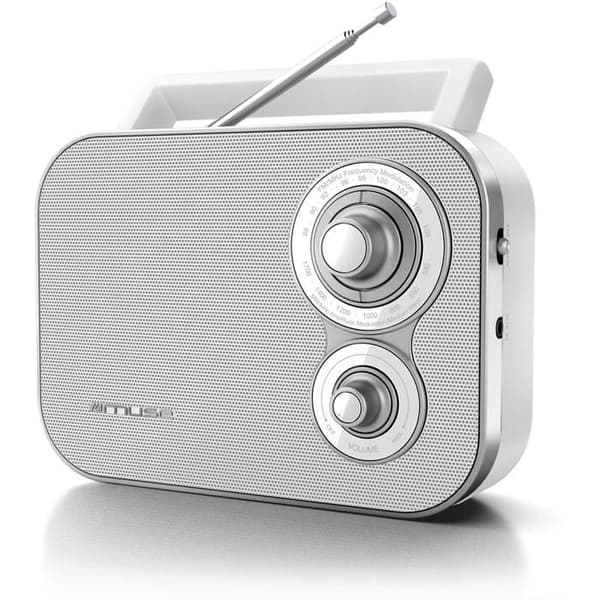 Bärbar radio - MUSE - M-051 RW - Vit - Analog mottagare - MP3-hjälpjack