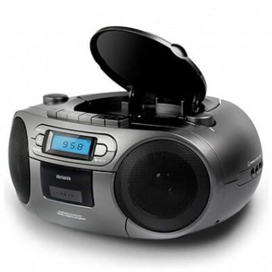 Aiwa Kassette/cd/usb/bt/mp Boombox Bbtc-550mg 3 Radio Sort,Søvfarvet