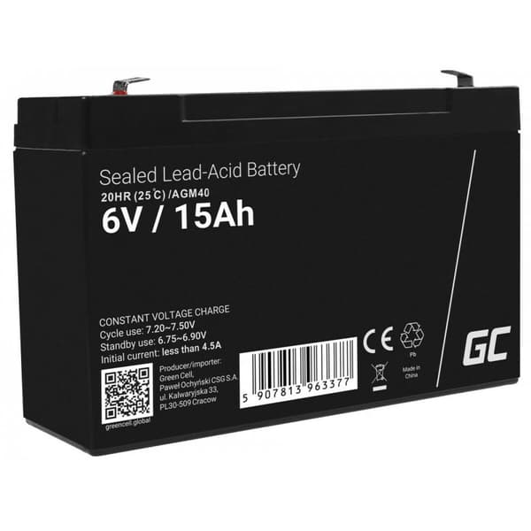 Batteri till System för Avbrottsfri Strömförsörjning UPS Green Cell AGM40 14000 mAh 6 V