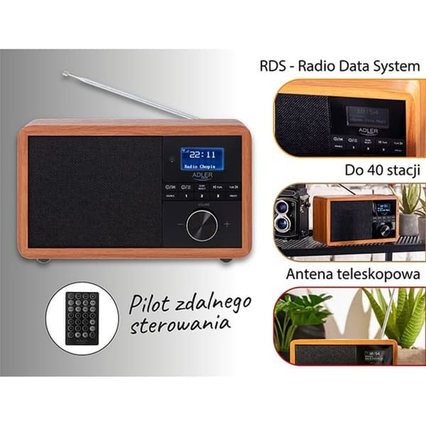 Radio Adler AD 1184 Sort Træ