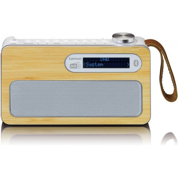 Lenco PDR-040 -kannettava FM-radio, ruskea/valkoinen