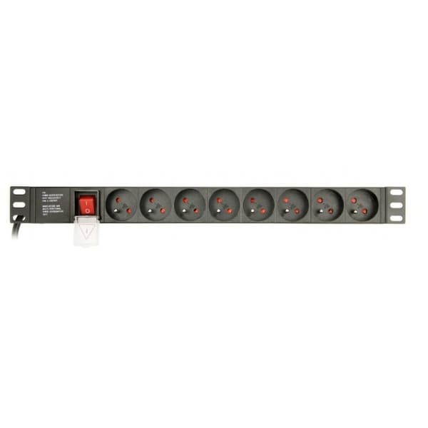 Schuko 19" 8-suuntainen haaroituspistorasia virtakytkimellä GEMBIRD EG-PDU-014-FC14 (3 m)