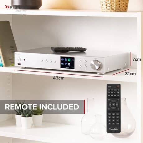 Audizio Adria DAB-tuner - DAB-radio och internetradio med Bluetooth och Spotify Connect - Silver