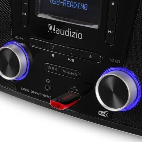 Audizio Cannes stereo FM & DAB-radio med CD-spelare, Bluetooth och MP3-spelare - 120W
