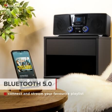 Audizio Cannes stereo FM & DAB-radio med CD-spelare, Bluetooth och MP3-spelare - 120W
