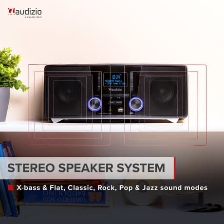 Audizio Cannes stereo FM & DAB-radio med CD-spelare, Bluetooth och MP3-spelare - 120W
