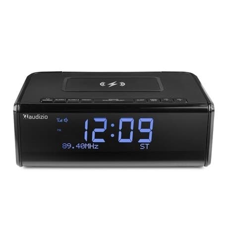 Audizio Cuneo klockradio DAB+ - Bluetooth väckarklocka med trådlös laddare - Qi laddare