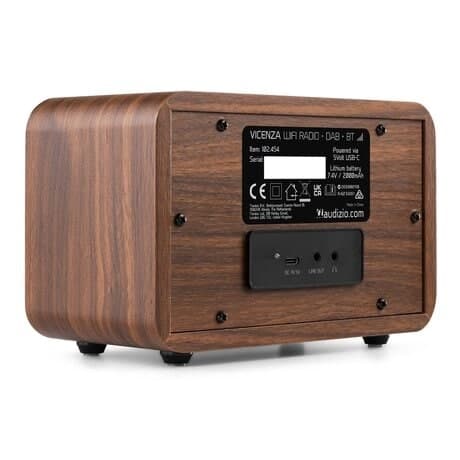 Audizio Vicenza - DAB+ och WIFI Radio med Bluetooth - På batteri - Trä